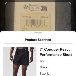 ALO Yoga Men's Black Conquer React Shorts